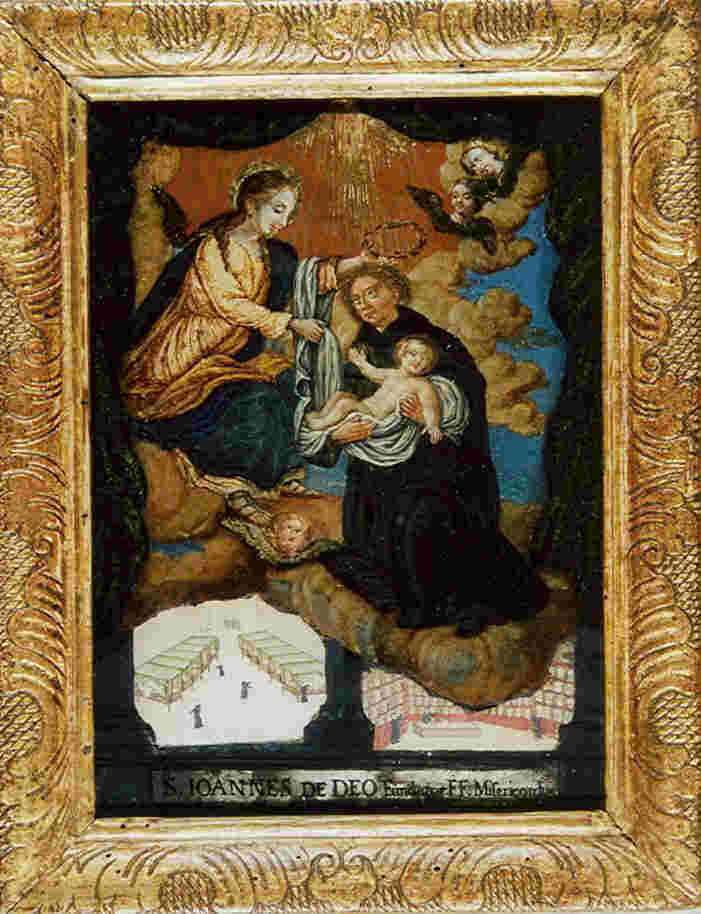 Hinterglas und Kupferstich Ungelöste Vorlagen Johannes de Deo